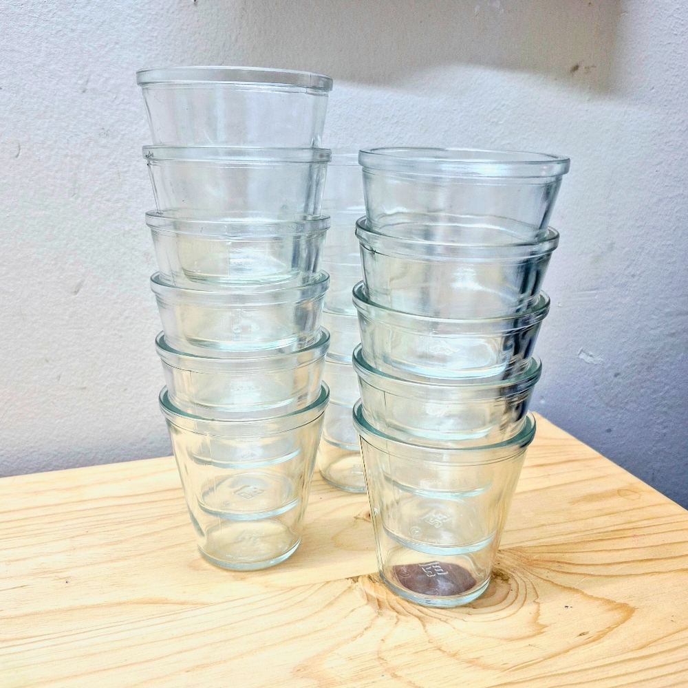 Clear Glass Stackable Cups Set Of 16 - Picture 2 of 5